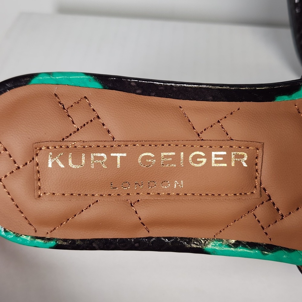 Kurt Geiger Chelsea Flat Sandal Women Size 11 Grey Multi Snake Eagle Head Slide - Picture 6 of 10